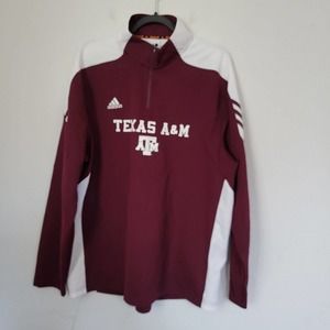 Texas A&M Aggies Mens Maroon Adidas Climalite Quarter Zip Pullover Size XL